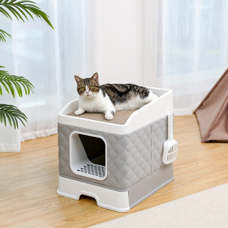 kattlåda & kattsandlåda och tillbehör till kattsandlådan såsom luftrenare sandlådematta med mera - Djurslottet