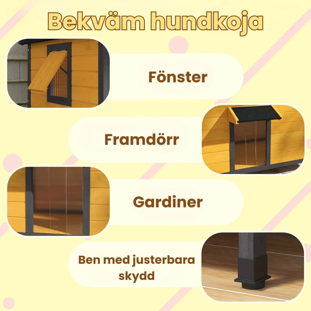 PawHut Hundbur Utomhus Stabil konstruktion - Djurslottet