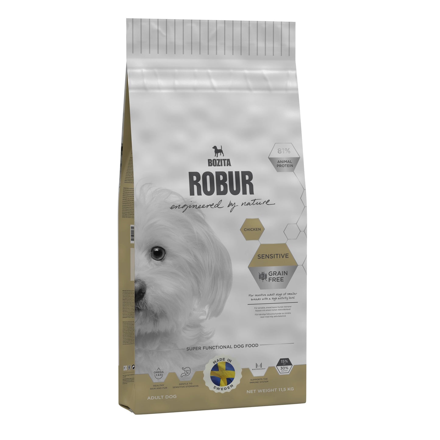 Bozita Robur Sensitive Grain Free kyckling & torrfoder för hundar