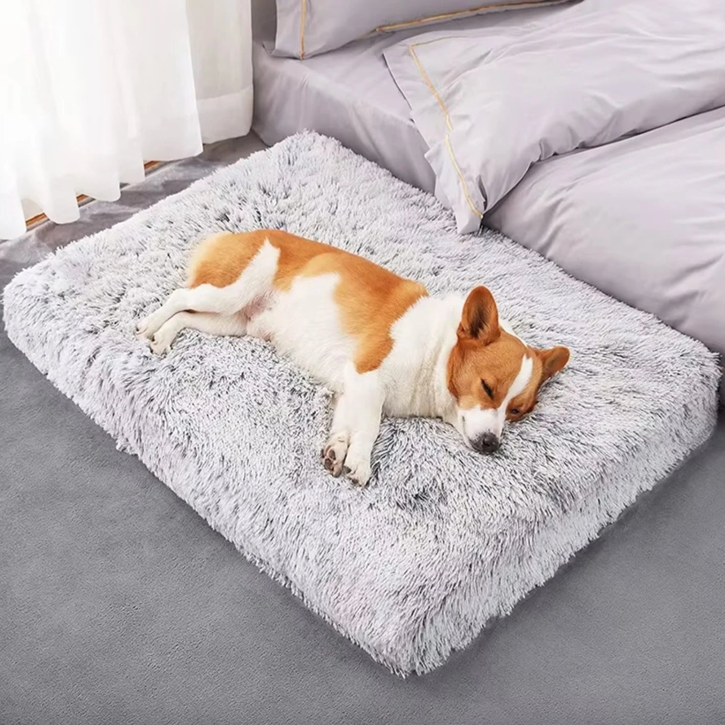 Fluffig Hundbädd,
Hundbädd Tvättbar, CozyCloud Fluffig djurbädd - Djurslottet