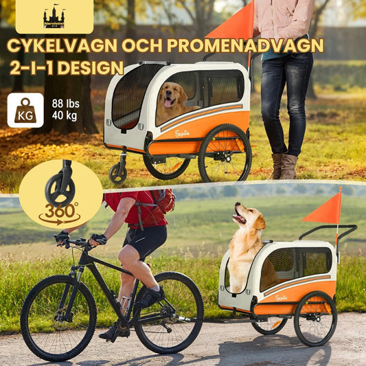 Stor Cykelvagn och Promenadvagn - Djurslottet
