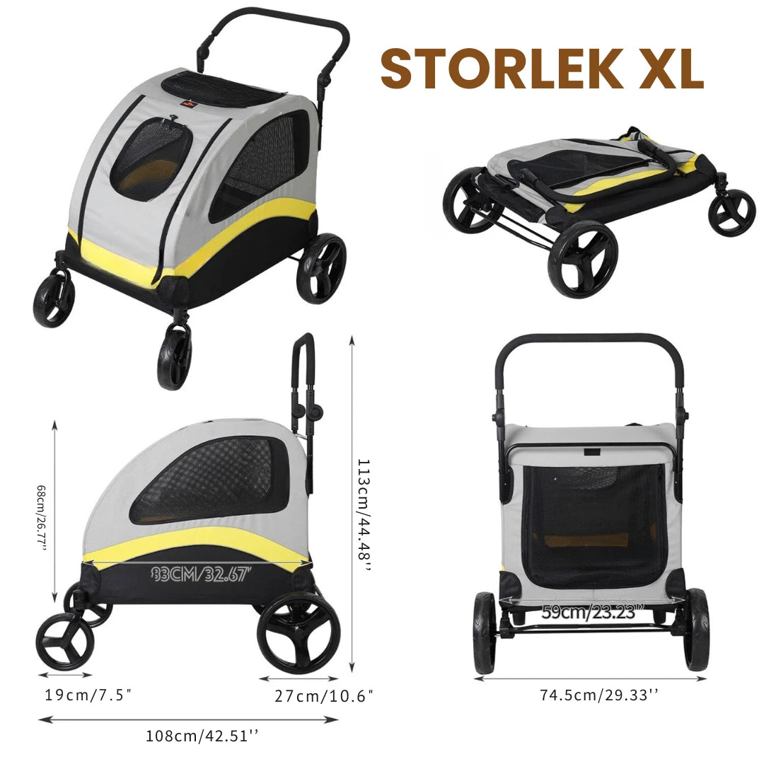 Storlek XL av Hopfällbar Hundvagn för Stora Hundar - Djurslottet