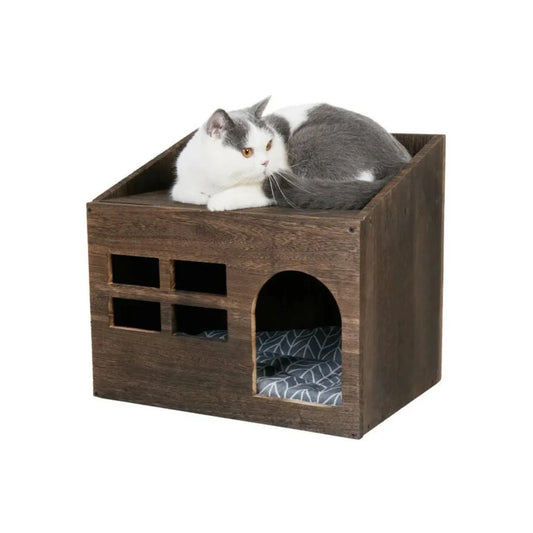 Trähus för katt inomhus - Djurslottet