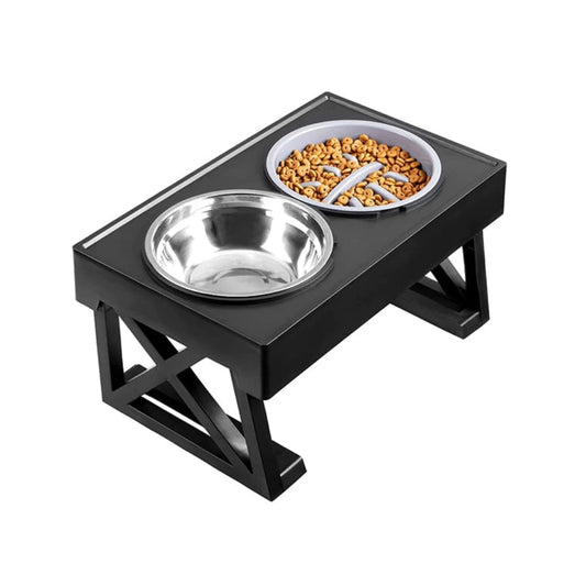 Upphöjd Matskål Katt, 
Hund Matskål, Justerbar Upphöjd Matskål - Djurslottet