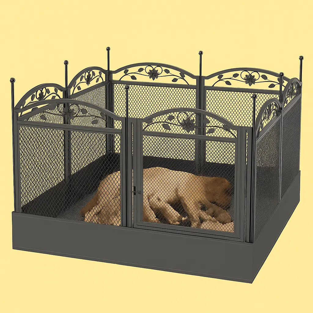 hundstaket & Valphage gul färg - Djurslottet