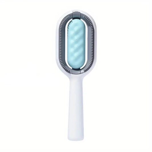 Kattborste Långhårig, 
Hundborste Långhårig, Dubbelsidig wipeorste för hundar och katter - Blå färg