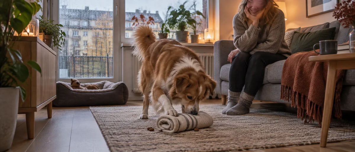 Nosövningar för hund inomhus när höstregnet kommer - Djurslottet