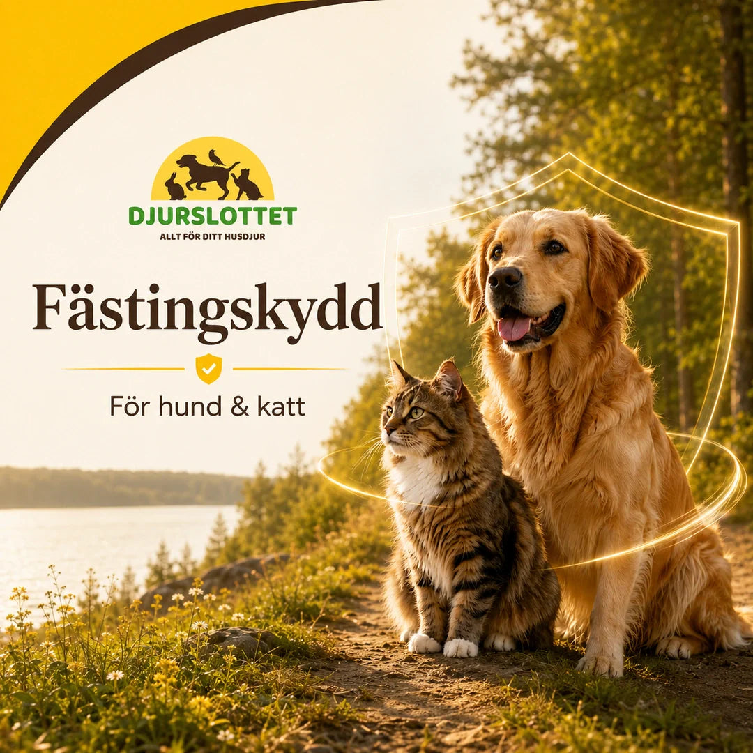 Fästingskydd för hund och katt i somrig naturmiljö – Djurslottet