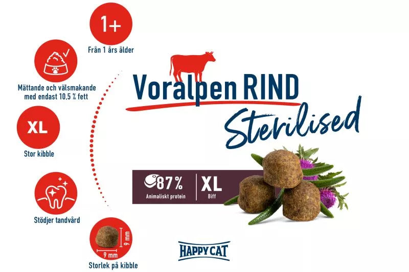 Happy Cat Sterilised Bavarian-Beef - Djurslottet
