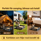 Portabel kattlåda Perfekt för camping, bilresor & hotell - Djurslottet