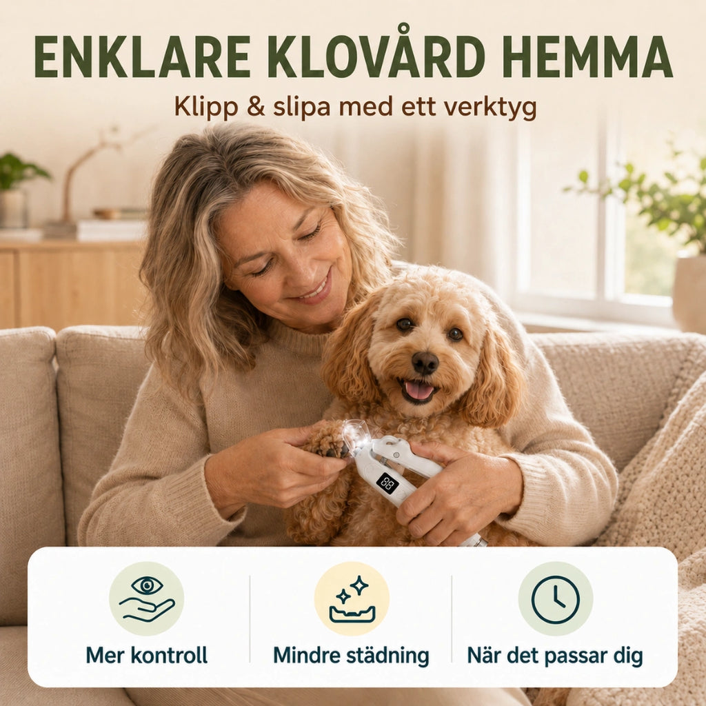 Silvetti Kloklippare 2-i-1 med Kloslip och LED