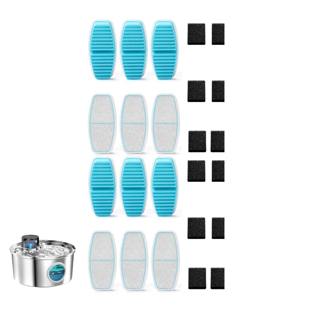 12st kolfilter till Fontanello Kattfontän trådlös i rostfritt stål