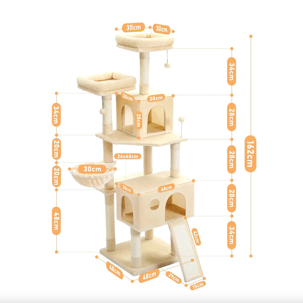 Stabilt Klösträd, 
Stabilt Katträd, Långa Klösträd - Djurslottet