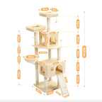 Stabilt Klösträd, 
Stabilt Katträd, Långa Klösträd - Djurslottet