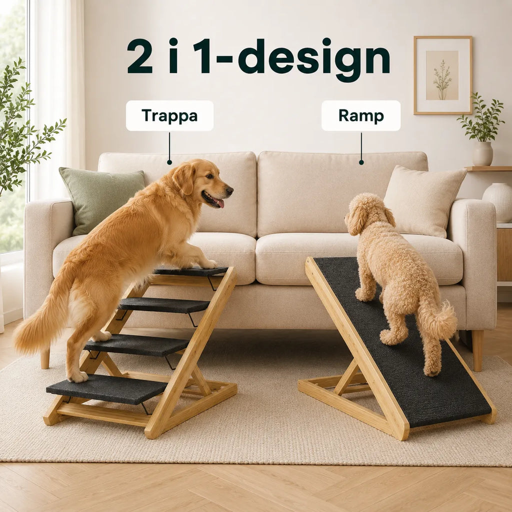 2-i-1 design, använd som trappa eller ramp - Djurslottet
