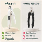 Silvetti Kloklippare 2-i-1 med Kloslip och LED