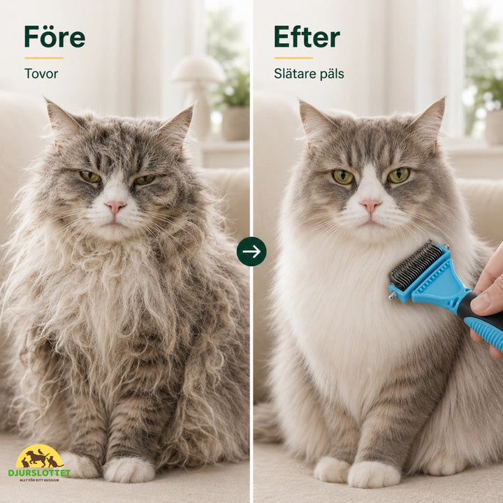 Tovborste vs efter - Djurslottet