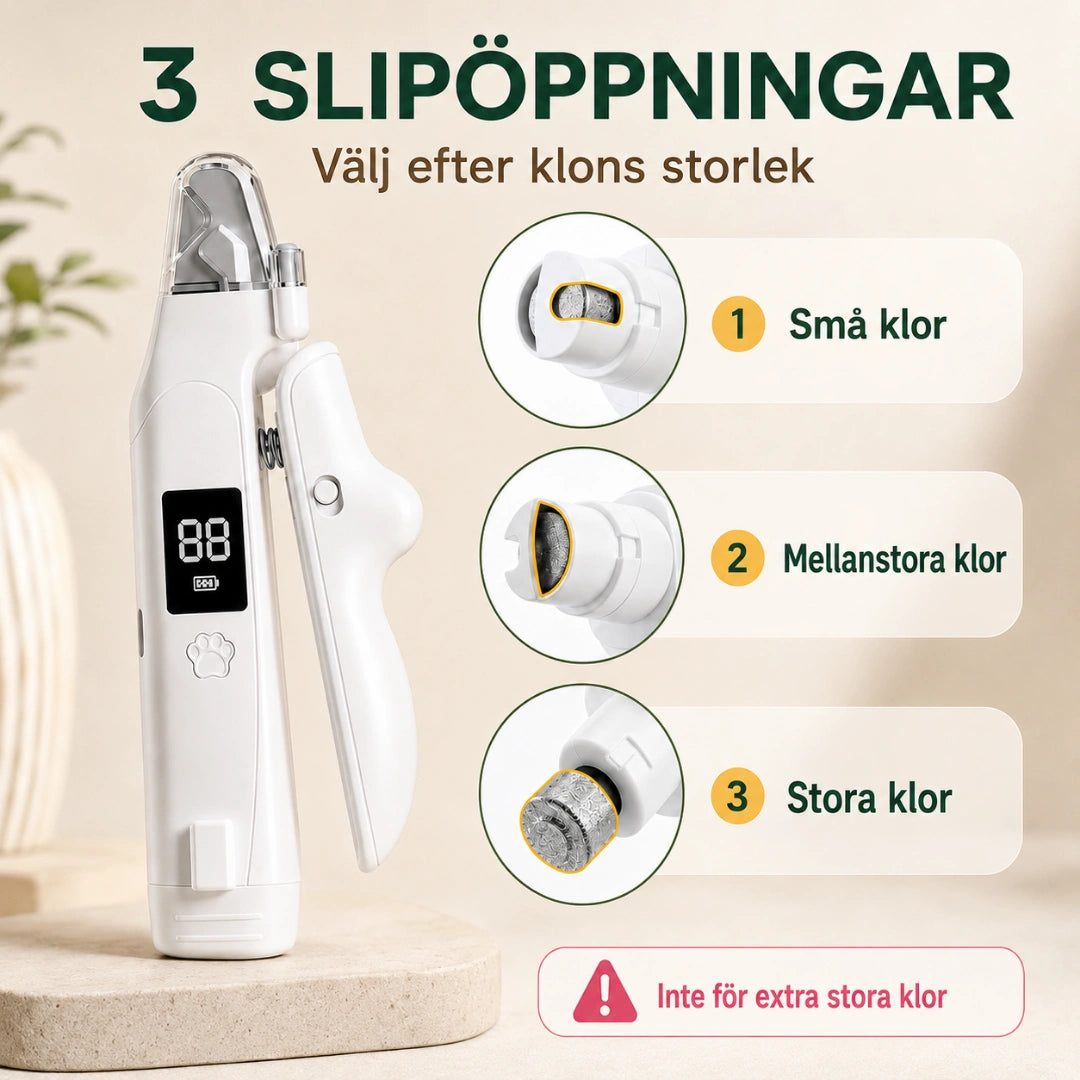 Silvetti Kloklippare 2-i-1 med Kloslip och LED