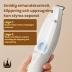 Silvetti Tasstrimmer med dammsugare Smidig enhandskontroll, klippning och uppsugning kan styras separat- Djurslottet