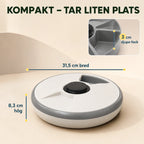 Foderautomat 31,5 cm bred och 8,3 cm hög med 3 cm djupa fack - Djurslottet