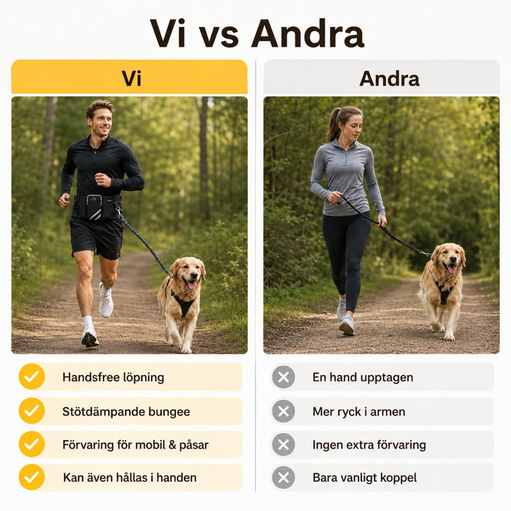 FreeRun Pro Träningskoppel med midjeväska vi vs andra - Djurslottet
