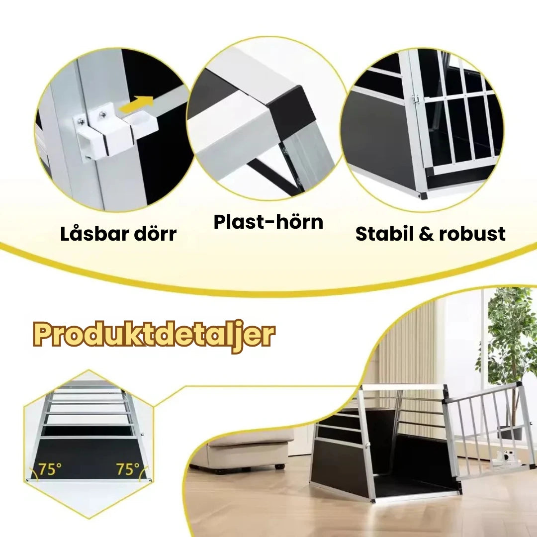 Aluminium Hundbur för bil Produktdetaljer - Djurslottet