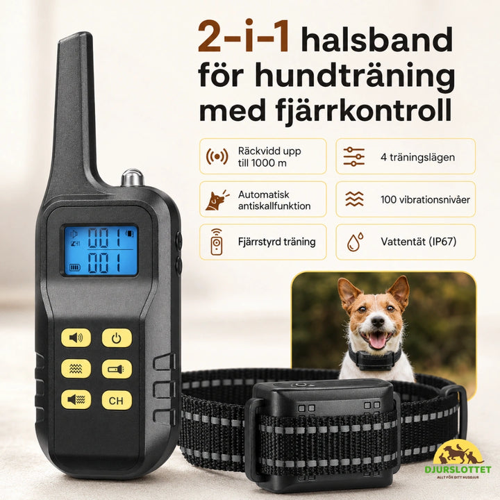 Antiskällhalsband DuoControl  Halsband för Hundträning (med fjärrkontroll) Djurslottet