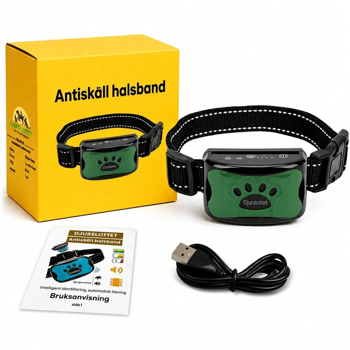 Antiskällhalsband grön Djurslottet