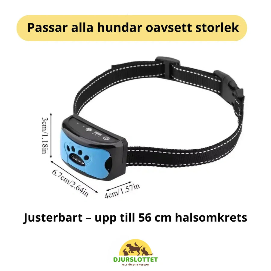Storleksguide för Antiskäll halsband med maximal halsomkrets för Basic och Premium
