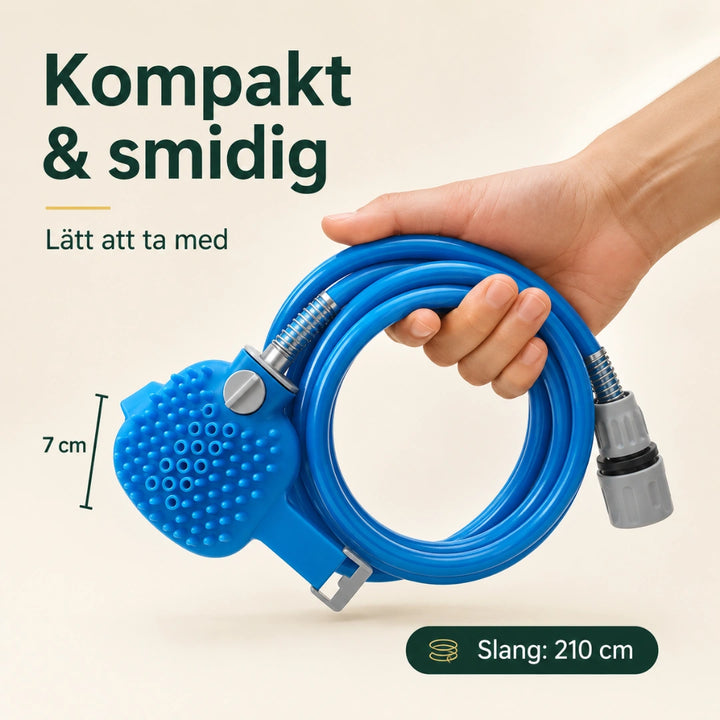 AquaGroomer Duschhandske med vattenanslutning storlek - Djurslottet