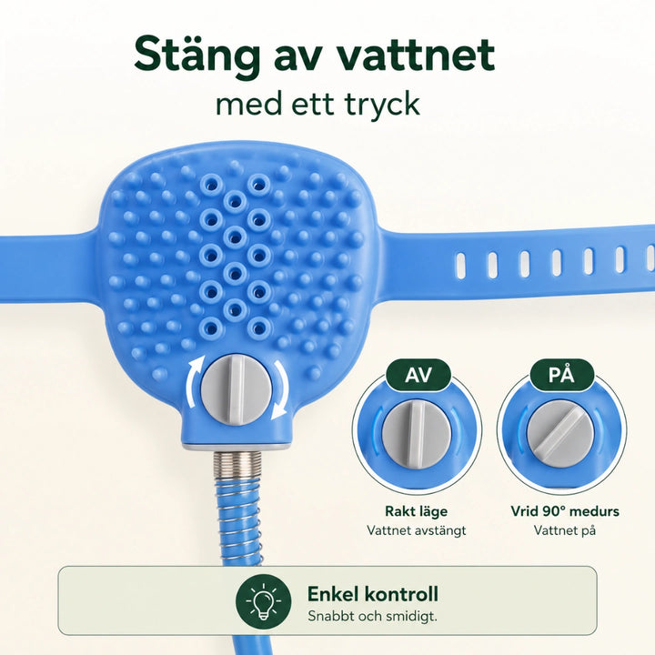 AquaGroomer Duschhandske med vattenanslutning vattnet - Djurslottet