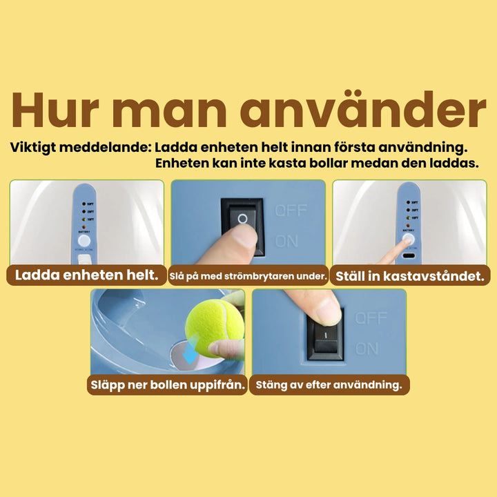 Automatisk Bollkastare för Hund Hur man använder Djurslottet
