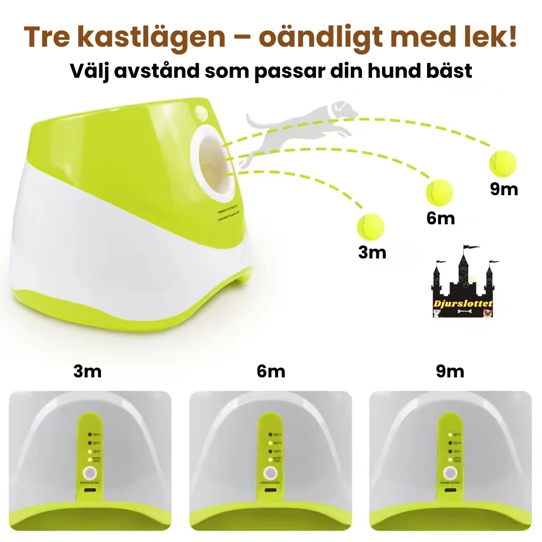 Automatisk Bollkastare för Hund Tre kastlägen – oändligt med lek! - Djurslottet