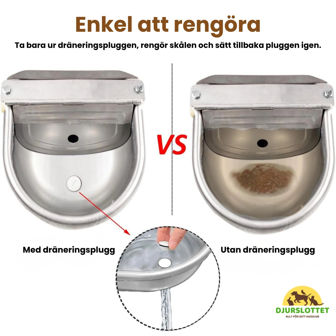 Automatisk Vattenkopp häst i rostfritt stål Enkel att rengöra - Djurslottet