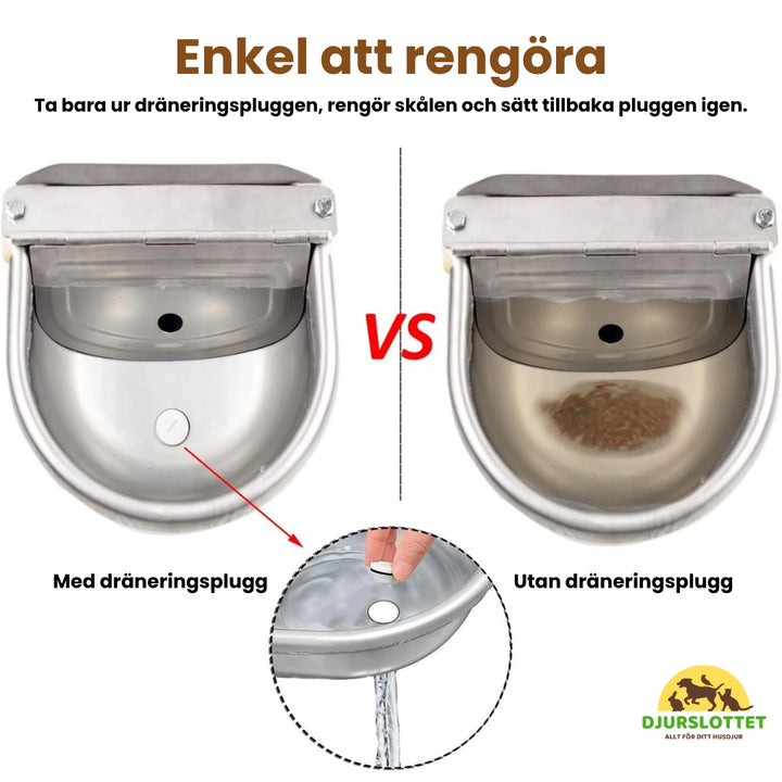 Automatisk Vattenkopp häst i rostfritt stål Enkel att rengöra - Djurslottet