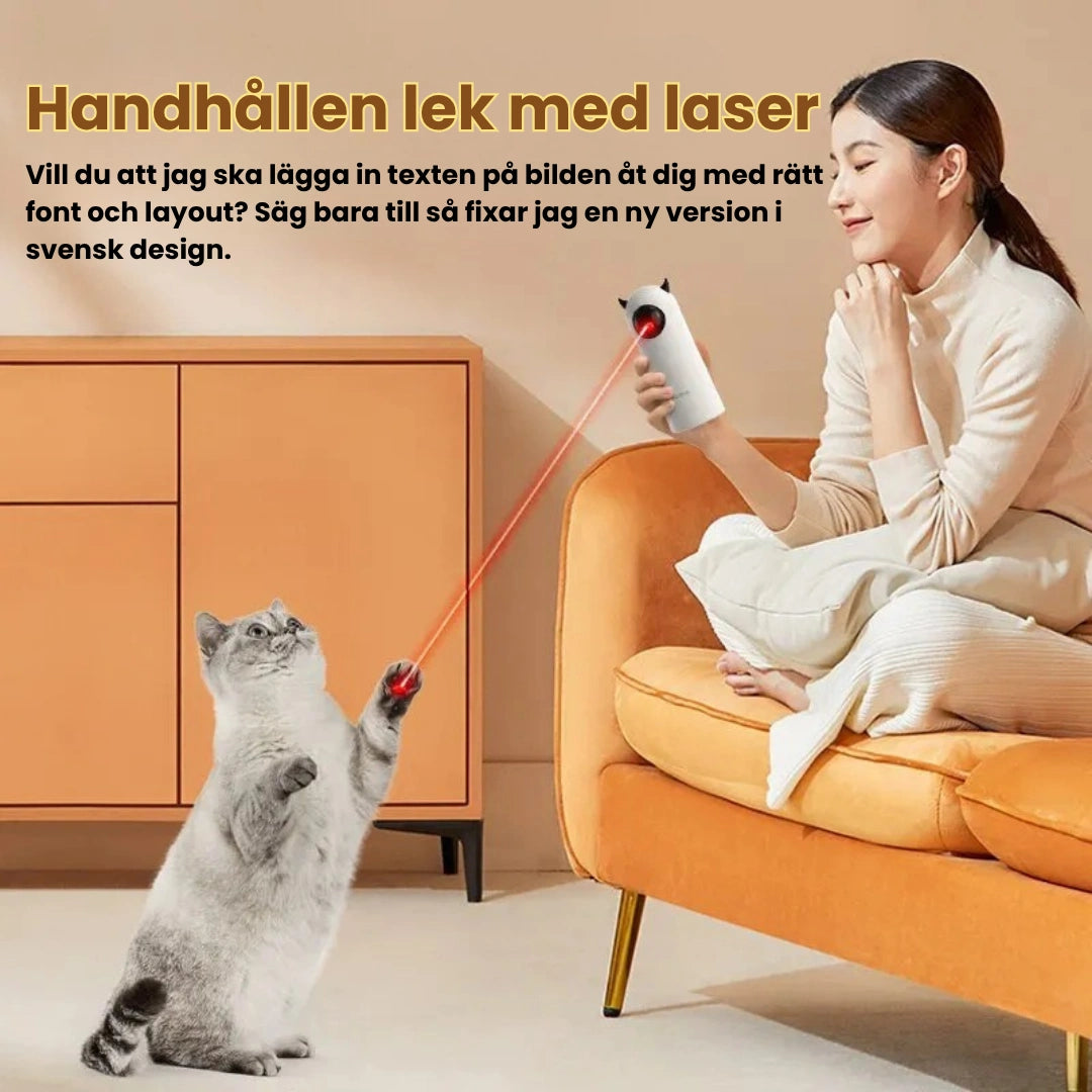 Automatisk laserpekare kattleksak Håll Din Katt Sysselsatt i Timmar - Djurslottet