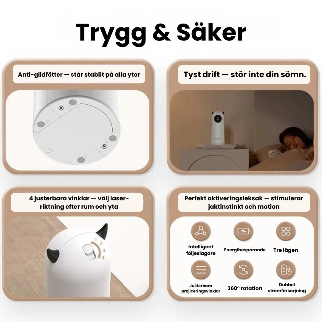 Automatisk laserpekare kattleksak Lättanvändlig - Djurslottet