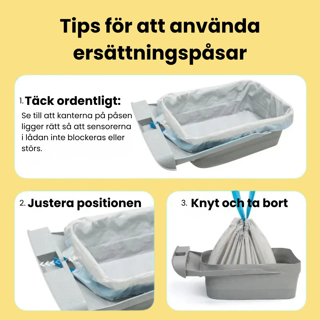 Avfallspåsar till Neakasa M1 Självrengörande Kattlåda Tips för att använda ersättningspåsar - Djurslottet