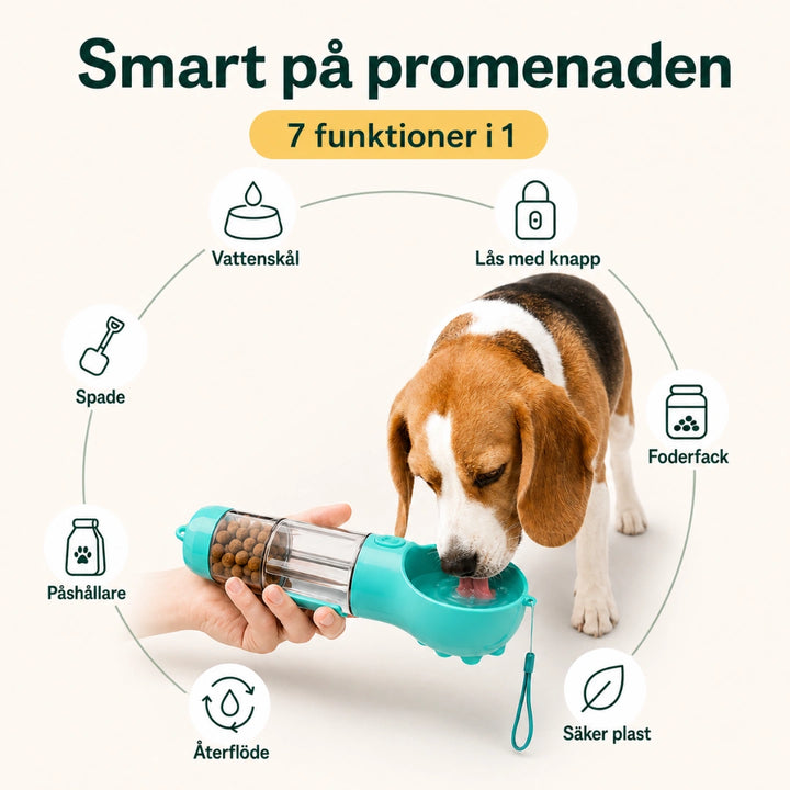 Bärbar 4 i 1 Multiflaska promenaden -  Djurslottet