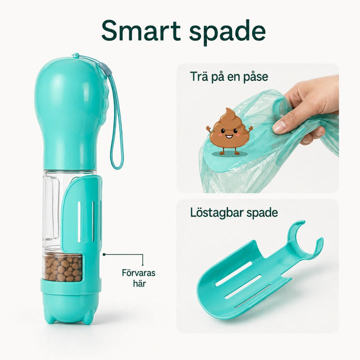 Bärbar 4 i 1 Multiflaska smart spade Djurslottet