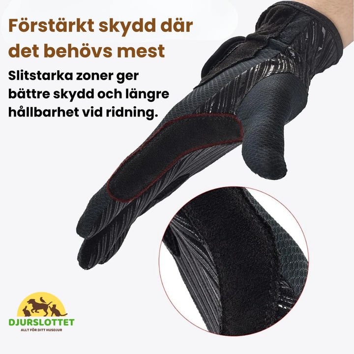 Boodun Ridhandskar häst Förstärkt skydd där det behövs mest - Djurslottet