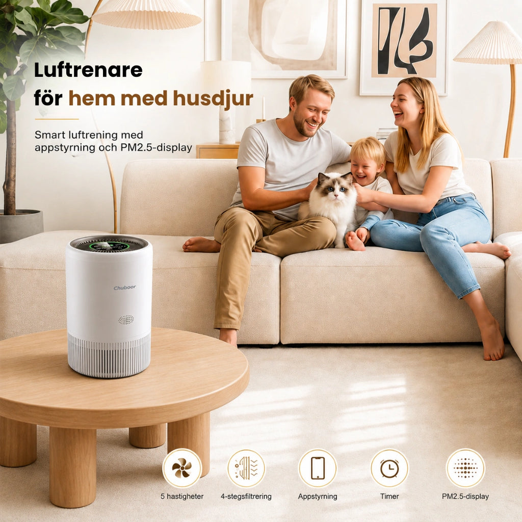 Chuboor Luftrenare för husdjurshem päls mjäll och lukt - Djurslottet