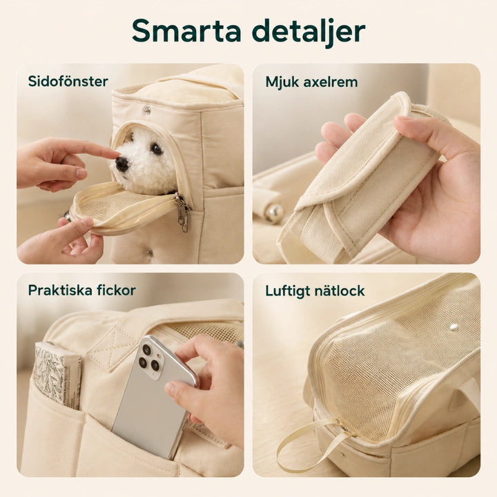 ComfyPaws Bärväska smarta detaljer- Djurslottet