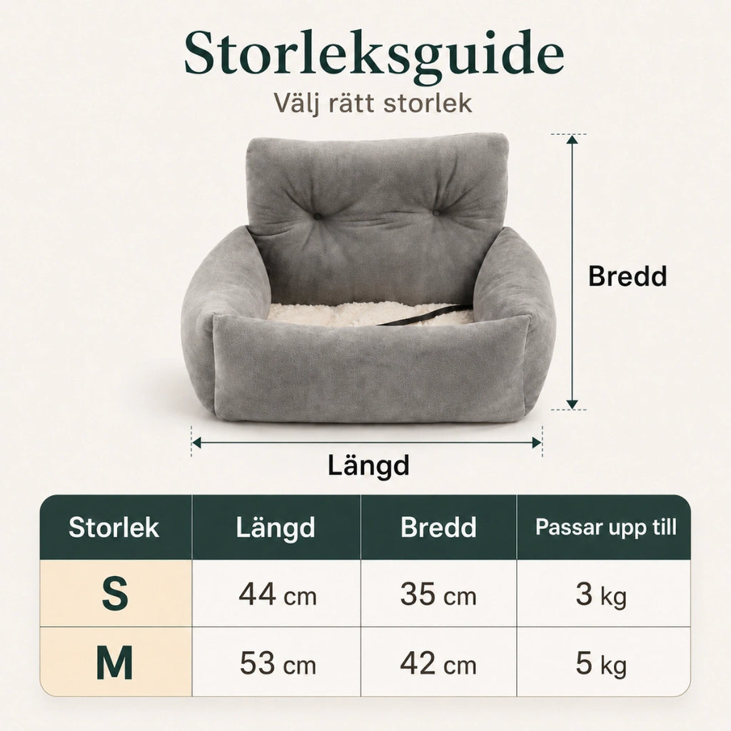 ComfyRide Bilsäte med Säkerhetsrem storlek - Djurslottet