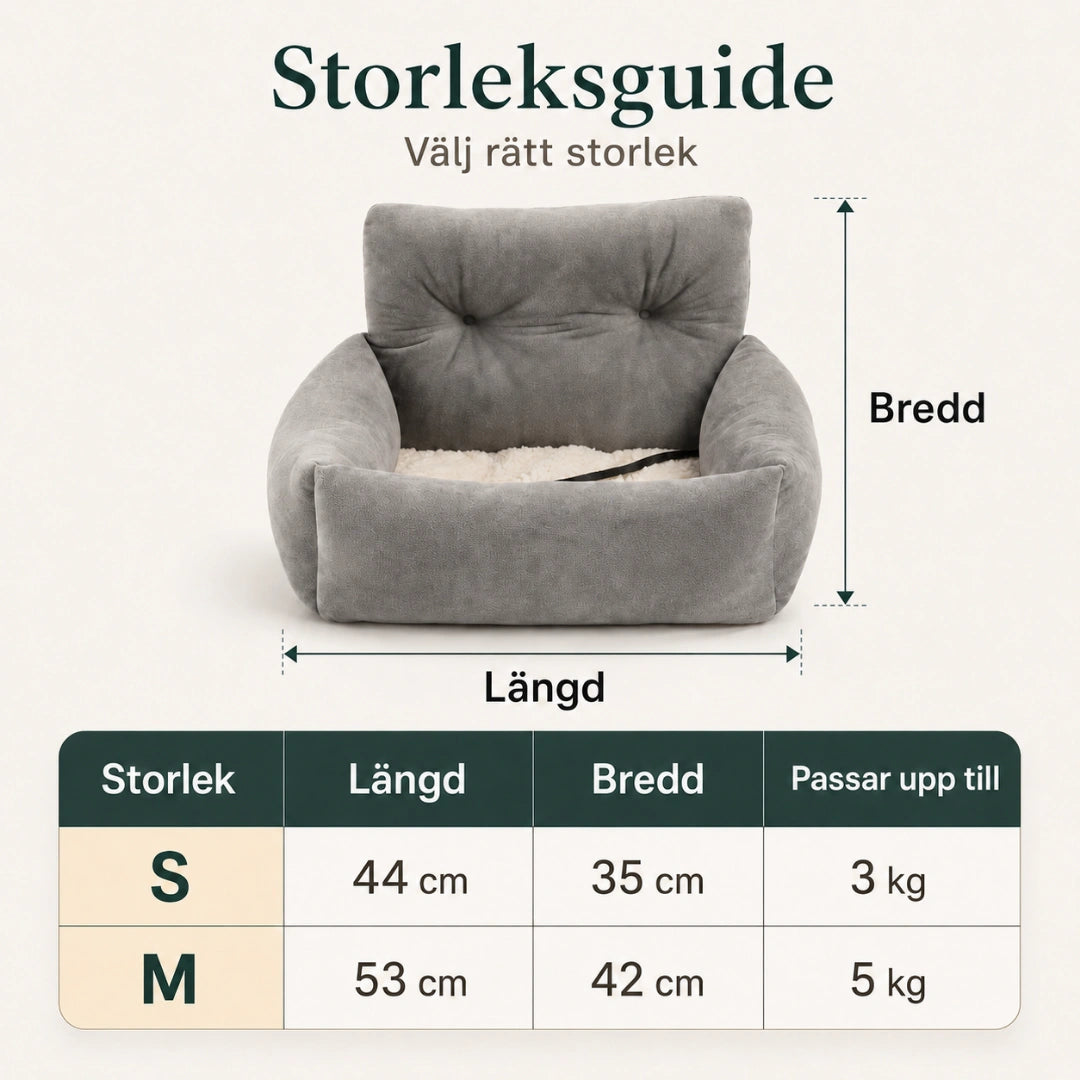 ComfyRide Bilsäte med Säkerhetsrem storlek - Djurslottet