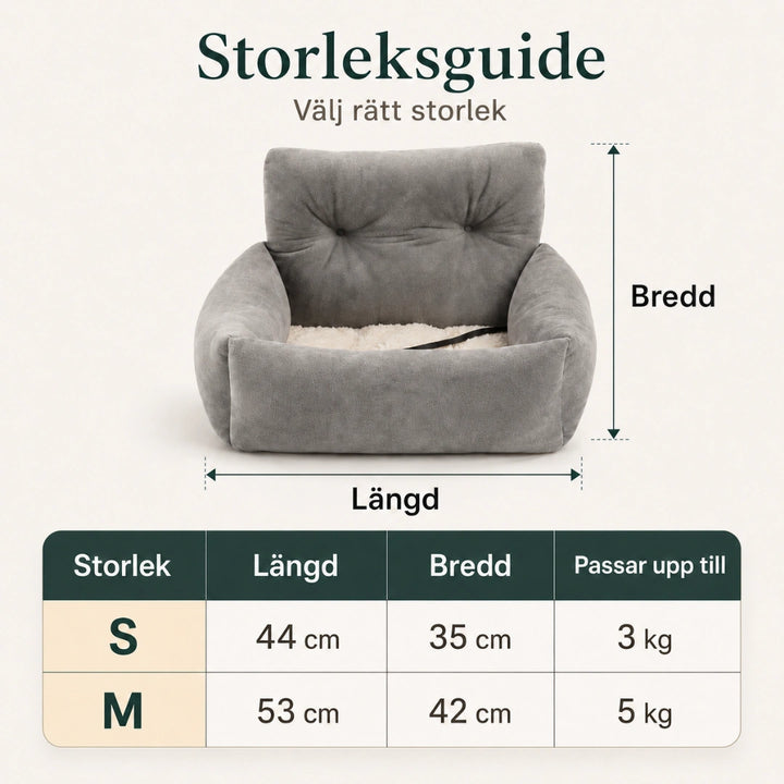 ComfyRide Bilsäte med Säkerhetsrem storlek - Djurslottet