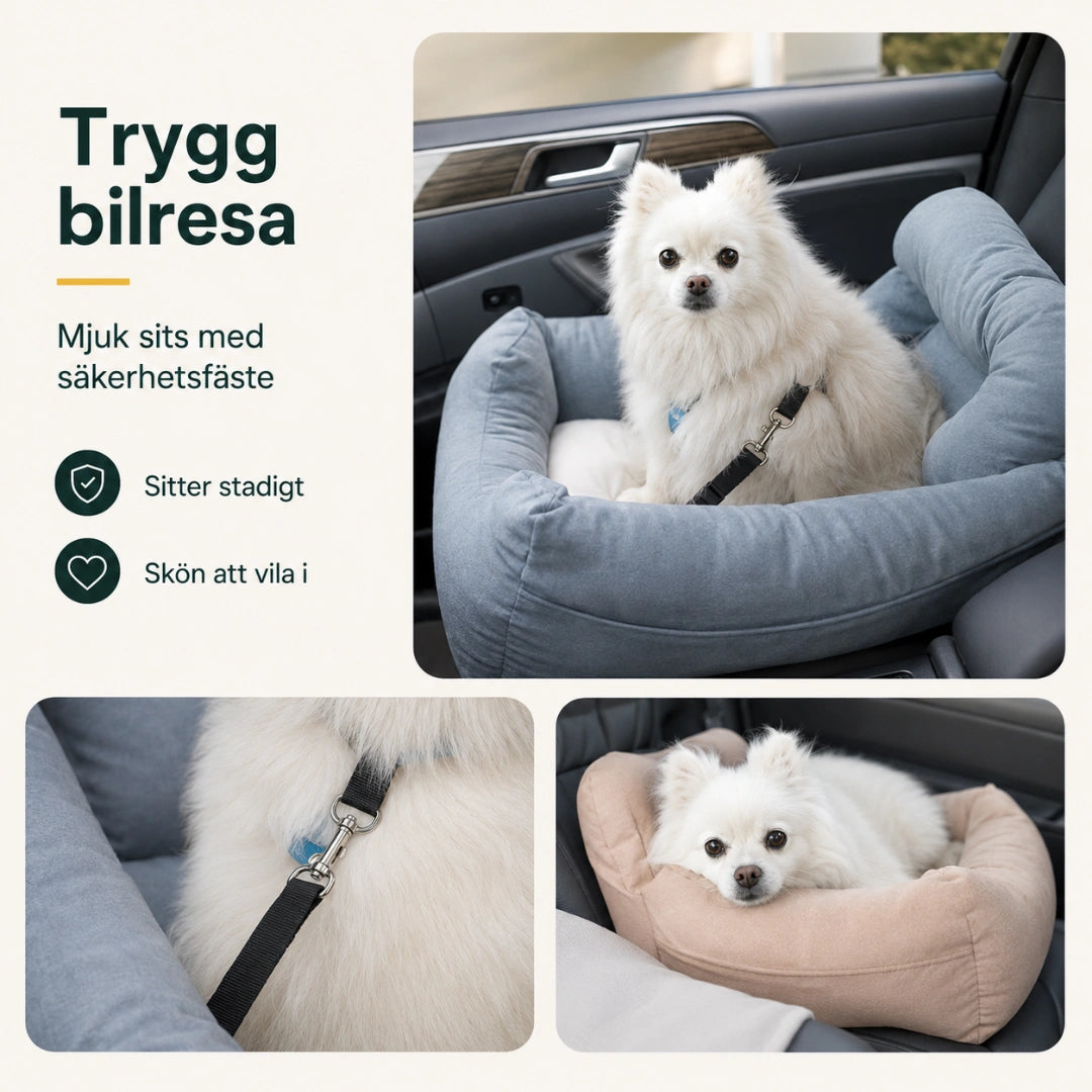 ComfyRide Bilsäte med Säkerhetsrem trygg bilresa - Djurslottet