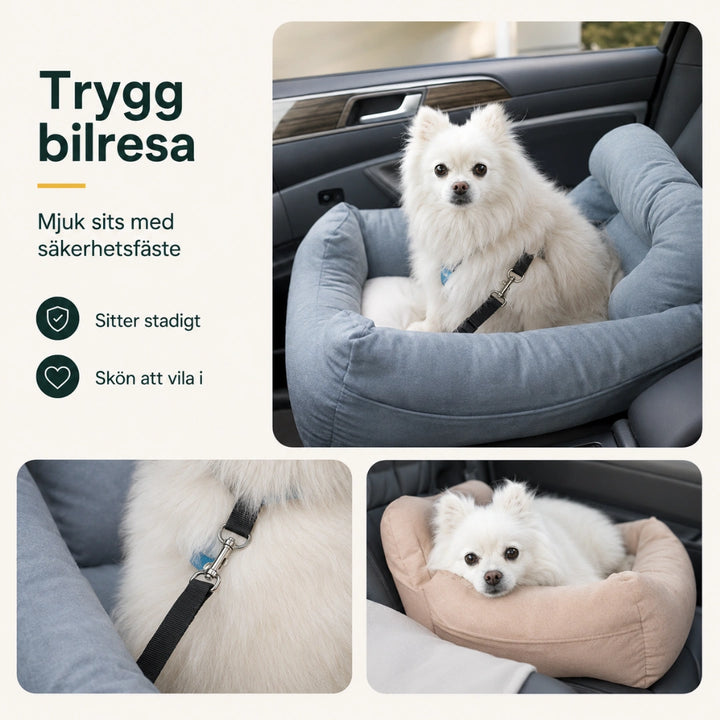 ComfyRide Bilsäte med Säkerhetsrem trygg bilresa - Djurslottet