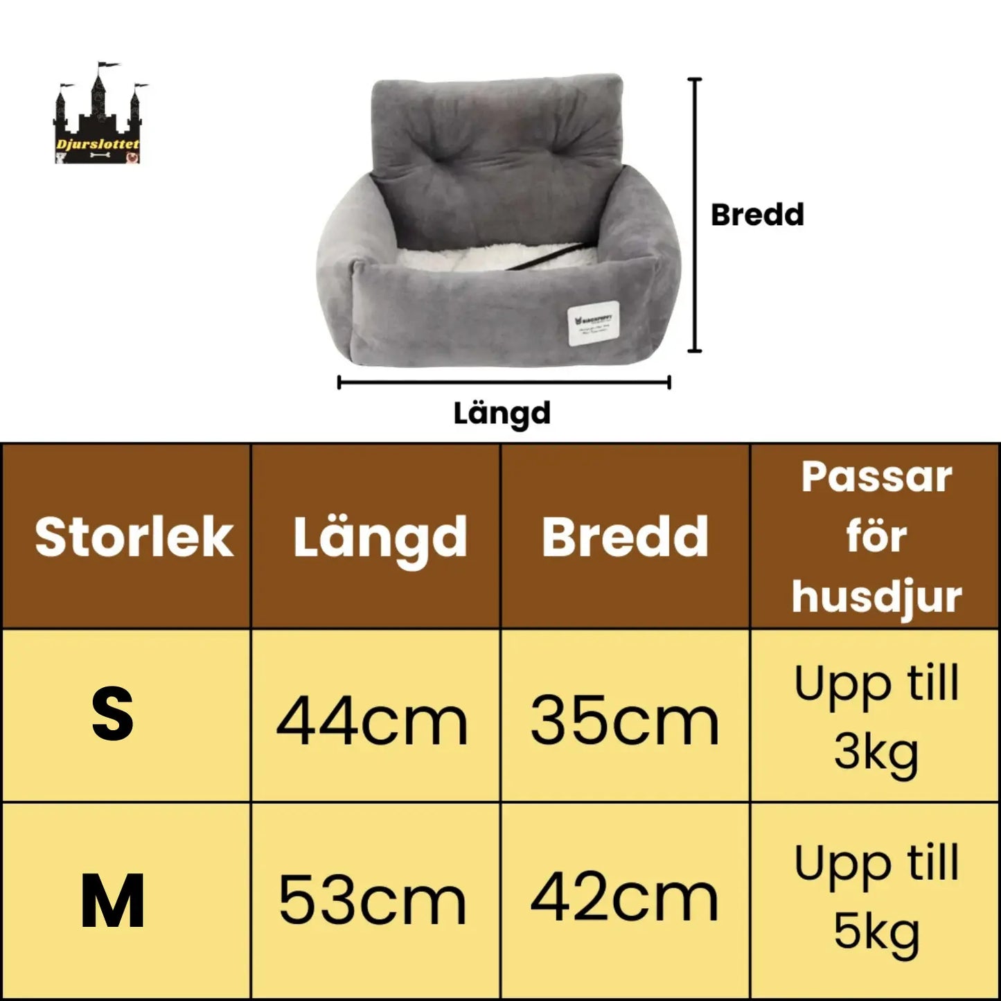 Produktstorlek av ComfyRide Bilsäte med Säkerhetsrem - Djurslottet