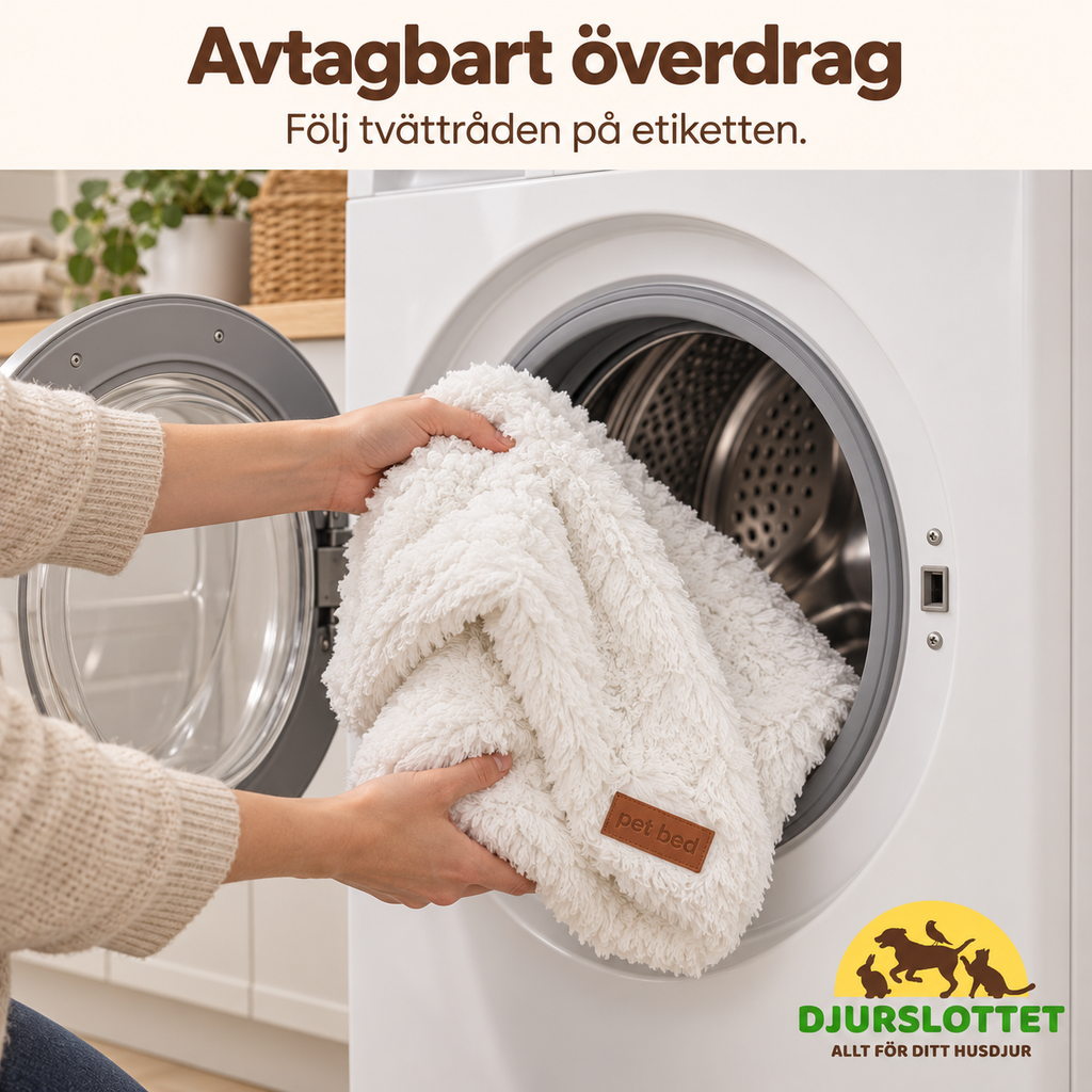 CozyClouds avtagna överdrag läggs i en tvättmaskin